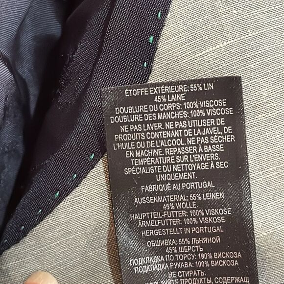 NWT Slim Fit Organic Light Green Linen Blend Jacket size 2 US S - Picture 7 of 12